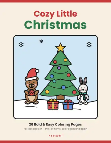 Cozy Little Christmas printable coloring book cover
